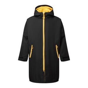 TriDri Unisex Adult Waterproof Changing Robe / Black/Sun Yellow